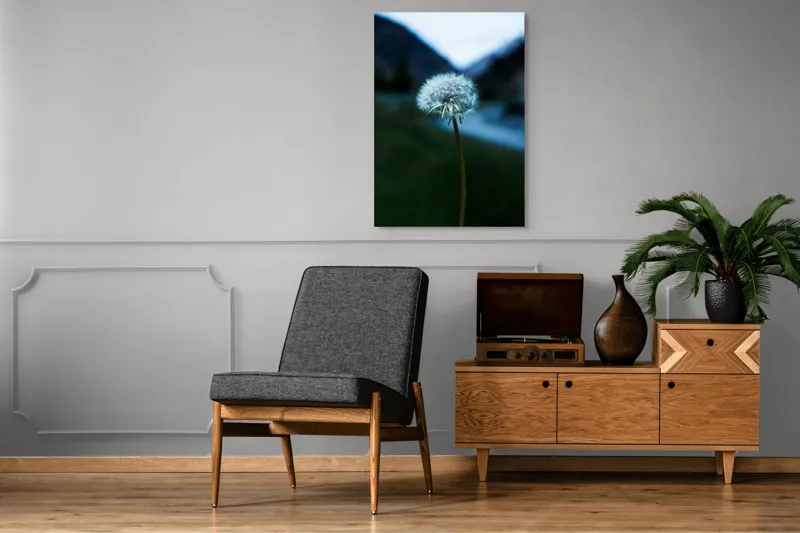 Tablou Canvas, "Puful viselor pe cerul albastru", Pufoasa, Delicată, Fragilă, Natură, Solitudine, Efemeră, Contrast, Libertate, 70 x 100 cm – poza 6