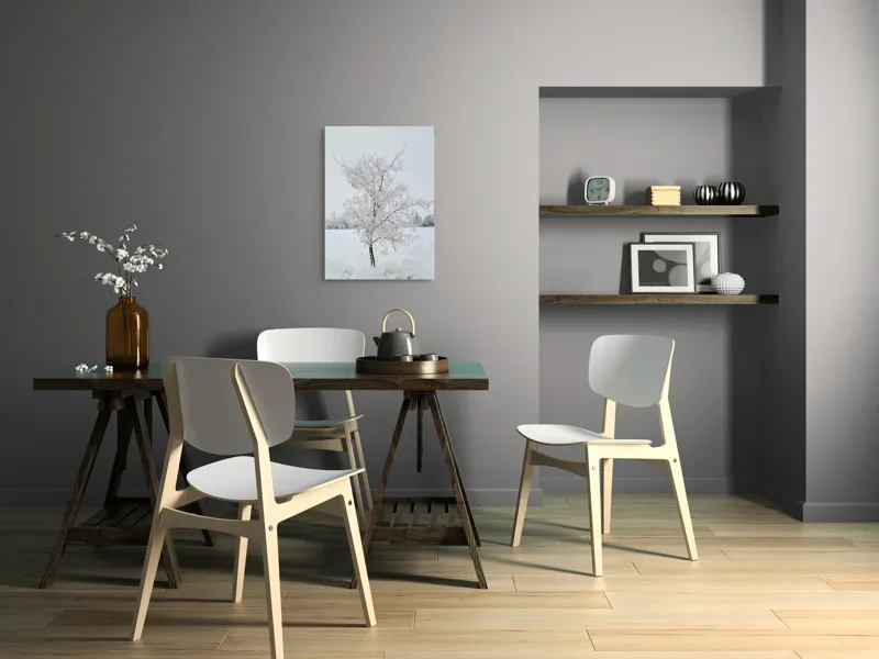 Tablou Canvas, "Pom înghețat într-un peisaj de iarnă", Alb, Înghețat, Singuratic, Rece, Calm, Pur, Fragil, Îngheț, Iarnă, Liniște, 50 x 70 cm – poza 5
