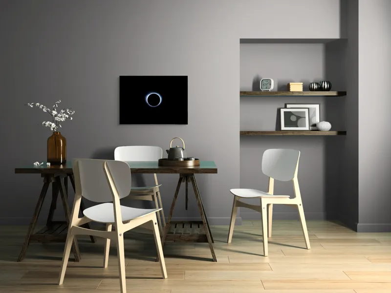 Tablou Canvas, "Coronă solară în eclipsă totală", Intuneric, Mister, Corona, Eclipse, Lumina, Ceruri, Astronomie, Fenomen, Sublim, Infinit., 70 x 50 cm – poza 5