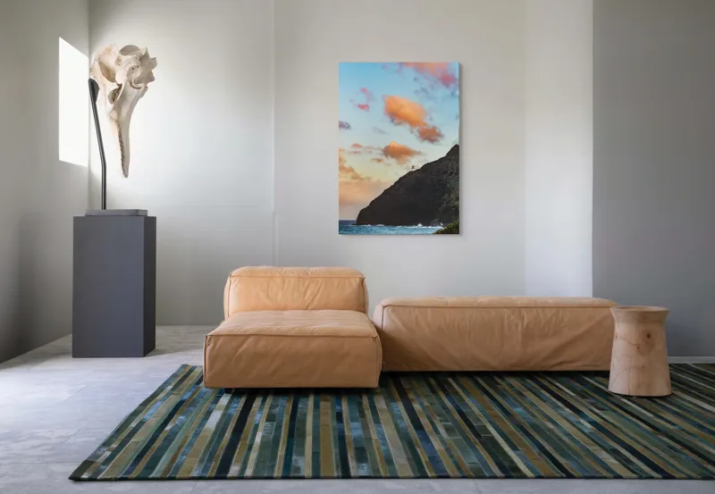 Tablou Canvas, "Far de veghe pe promontoriu stâncos", Ocean, Stâncă, Apus, Nor, Far, Cer, Valuri, Peisaj, Culoare, Contrast, 70 x 100 cm – poza 7