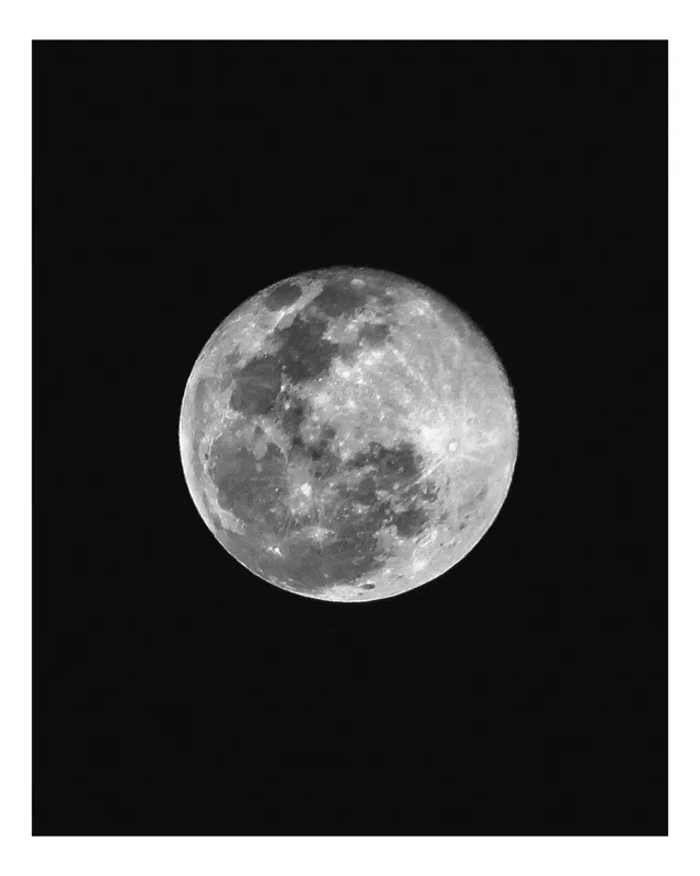 Tablou Canvas, "Luna plină strălucind pe cer", Lună, Noapte, Strălucire, Mister, Serenitate, 50 x 90 cm