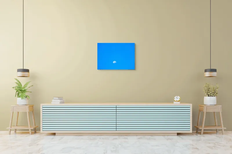 Tablou Canvas, "Luna pe cerul albastru luminos", Lună, Albastru, Cer, Zi, Senin, 70 x 50 cm – poza 7