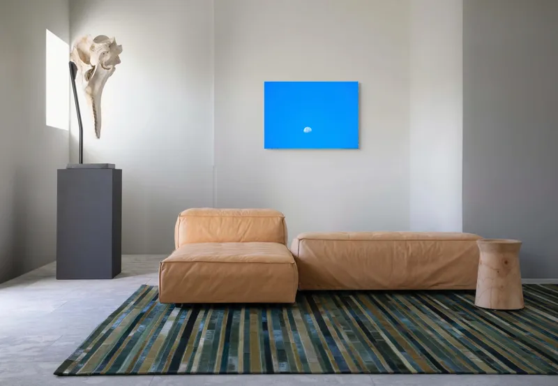 Tablou Canvas, "Luna pe cerul albastru luminos", Lună, Albastru, Cer, Zi, Senin, 70 x 50 cm – poza 8