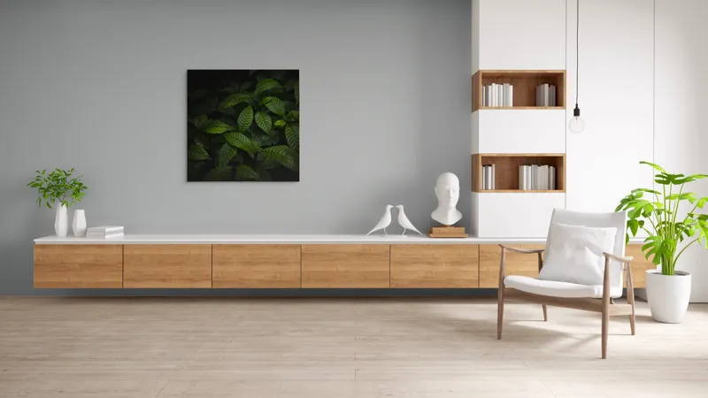 Tablou Canvas, "Frunzele întunericului pădurii verzi", Frunziș, Întuneric, Verde, Textură, Natură, Lumină, Umbre, Viu, Calm, Organic, 100 x 100 cm – poza 8
