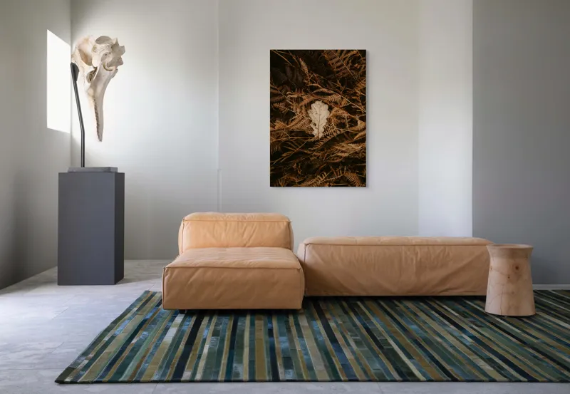Tablou Canvas, "Frunza de stejar în covorul toamnei", Frunze, Toamnă, Contrast, Natură, Textură, Cădere, Întuneric, Simplitate, 70 x 100 cm – poza 7