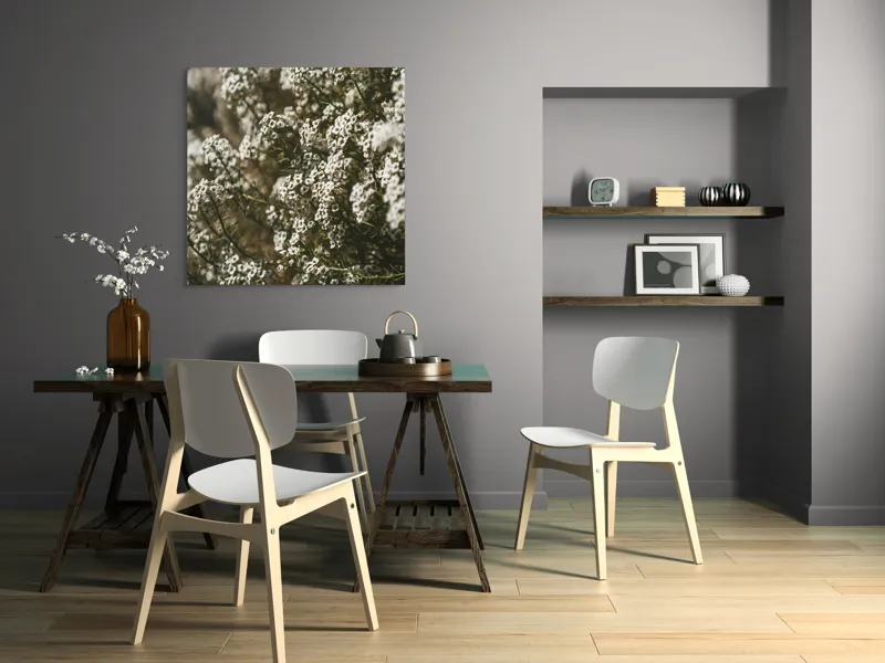 Tablou Canvas, "Miresme de flori albe în soare", Flori, Albe, Bogate, Delicate, Frumusețe, Natură, Textură, Abundență, Verdeață, Concentrare, 100 x 100 cm – poza 6