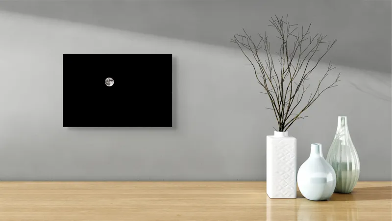 Tablou Canvas, "Luna strălucind în noapte adâncă", Lună, Lumină, Mister, Noapte, Cer, Frumusețe, Tranquilitate, Întuneric, 39 x 26 cm – poza 8