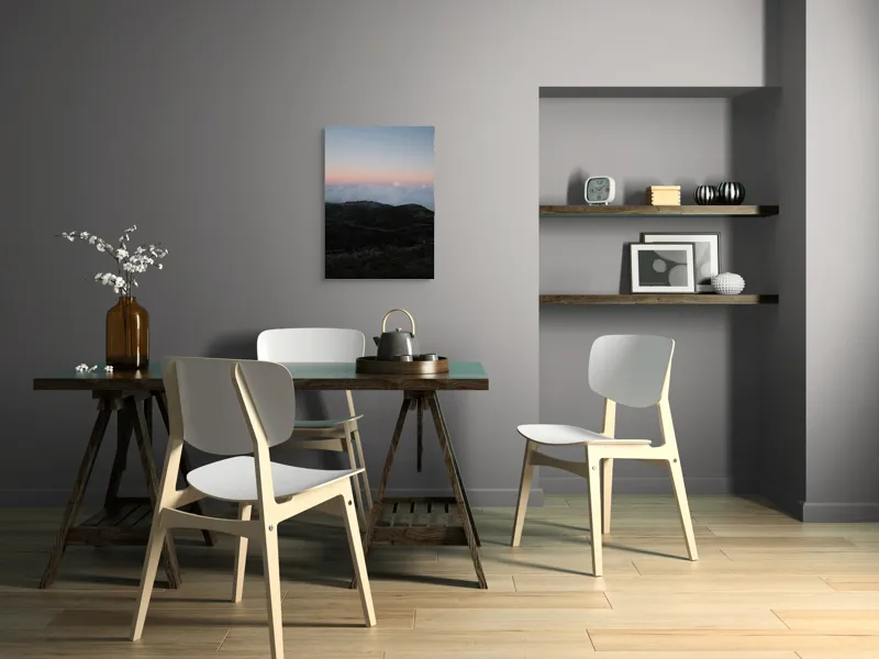 Tablou Canvas, "Drumul spre cer prin munți liniștiți", Nori, Munți, Apus, Drum, Verdeață, Misterios, Orizont, Seninătate, 50 x 70 cm – poza 5