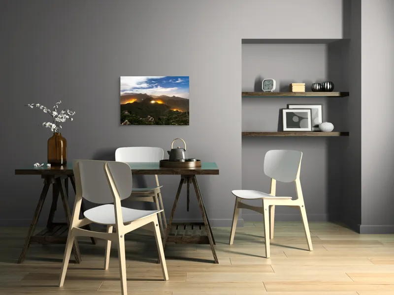 Tablou Canvas, "Misterele montane sub cerul înstelat", Nori, Munți, Lumină, Cer, Peisaj, Noapte, Orizont, Dealuri, 70 x 50 cm – poza 5