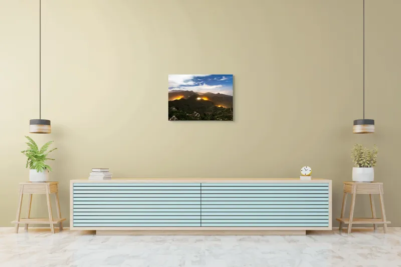Tablou Canvas, "Misterele montane sub cerul înstelat", Nori, Munți, Lumină, Cer, Peisaj, Noapte, Orizont, Dealuri, 70 x 50 cm – poza 7