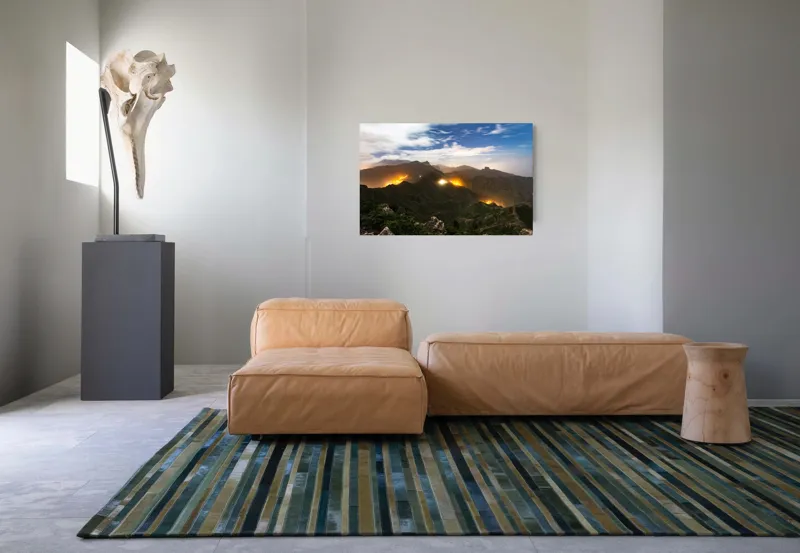 Tablou Canvas, "Misterele montane sub cerul înstelat", Nori, Munți, Lumină, Cer, Peisaj, Noapte, Orizont, Dealuri, 90 x 50 cm – poza 8