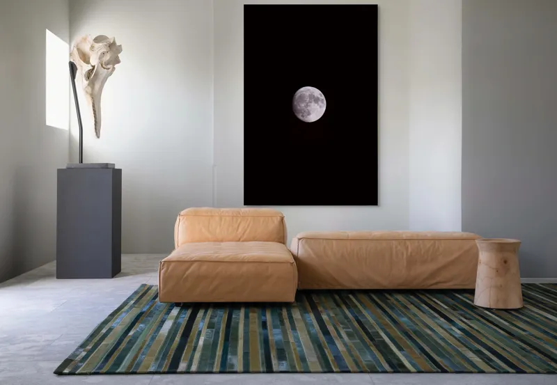 Tablou Canvas, "Luna strălucind pe cerul nopții", Lună, Cenușiu, Cer, Noapte, Mister, Lumină, Taină, Frumusețe, Răceală, Sclipire, 100 x 150 cm – poza 7