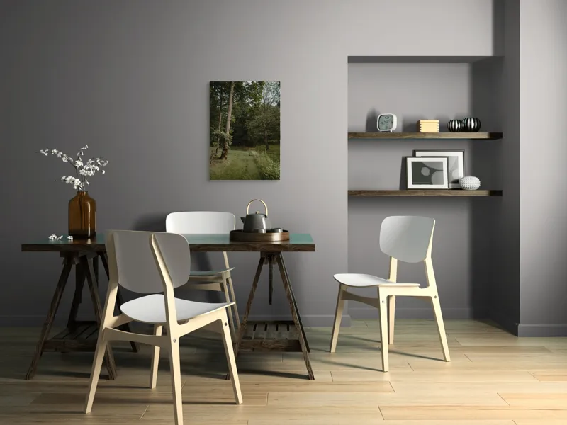 Tablou Canvas, "Aleile liniștite ale pădurii verzi", Copaci, Iarbă, Poieniță, Natură, Liniște, Verdeață, Pemperament., 50 x 70 cm – poza 5