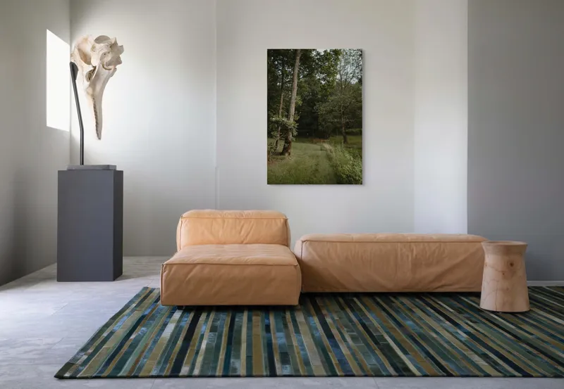 Tablou Canvas, "Aleile liniștite ale pădurii verzi", Copaci, Iarbă, Poieniță, Natură, Liniște, Verdeață, Pemperament., 70 x 100 cm – poza 7