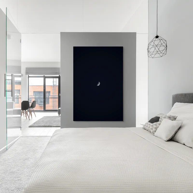 Tablou Canvas, "Luna în misterul nopții adânci", Mister, Noapte, Lună, Tăcere, Infinit, Lumină, Cer, Pace, 100 x 150 cm – poza 5