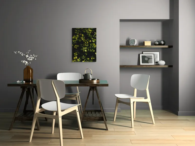 Tablou Canvas, "Frunze verzi în lumina dimineții", Frunze, Verde, Textură, Umbre, Luminozitate, Natură, Vegetație, 50 x 70 cm – poza 5