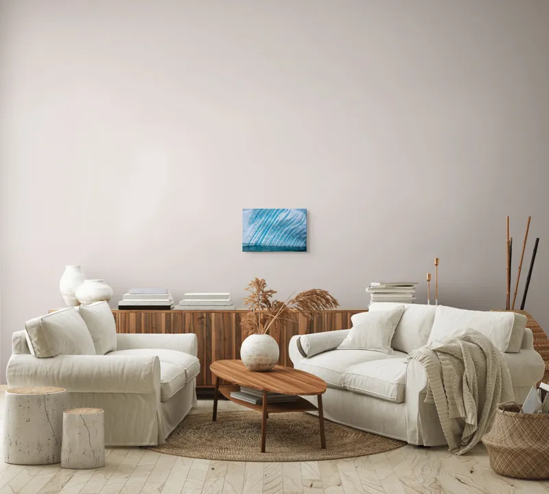 Tablou Canvas, "Gheață sculptată de valuri albastre", Gheață, Albastru, Textură, Unduire, Ocean, Rece, Natură, Impresionant, Calm, Polar, 39 x 26 cm – poza 7