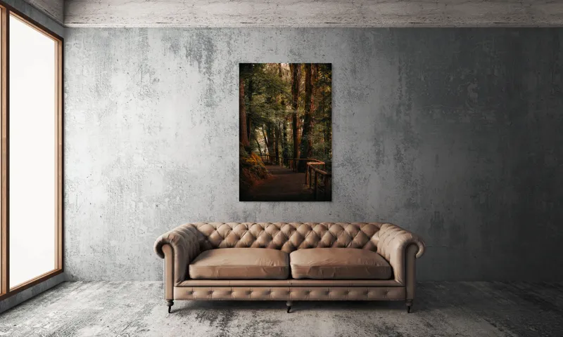 Tablou Canvas, "Poteca liniștită printre arborii înalți", Copaci, Alee, Frunze, Răcoare, Natură, Umbră, Traseu, Mister, Liniște, Aventură, 100 x 150 cm – poza 6