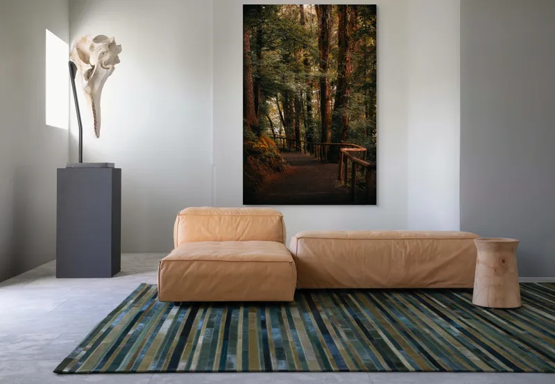 Tablou Canvas, "Poteca liniștită printre arborii înalți", Copaci, Alee, Frunze, Răcoare, Natură, Umbră, Traseu, Mister, Liniște, Aventură, 100 x 150 cm – poza 7