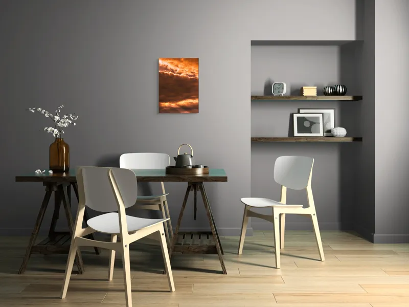 Tablou Canvas, "Cerul în amurgul de foc", Nori, Apus, Portocaliu, Cer, Lumină, 39 x 54 cm – poza 7