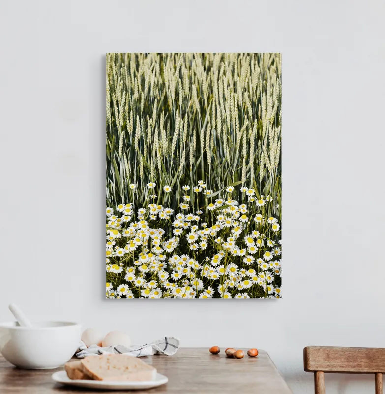 Tablou Canvas Peisaj Vară Flori Grâu Natură Frumusețe, 50 x 70 cm – poza 3