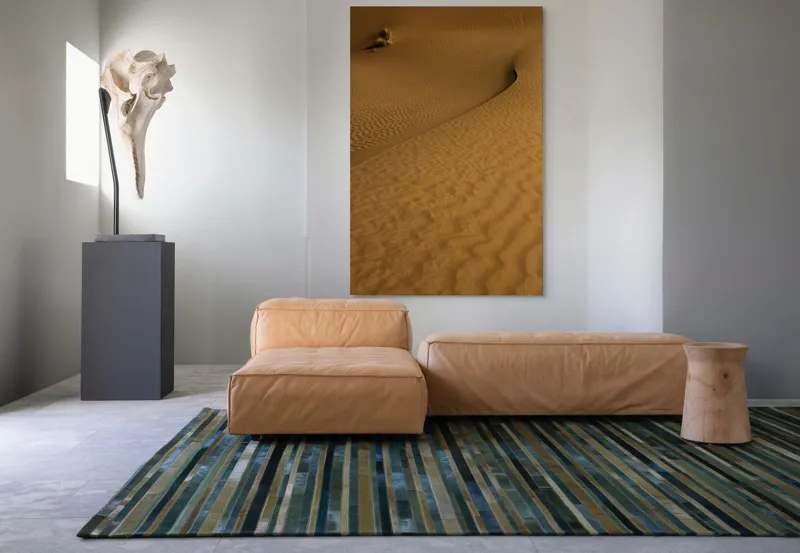 Tablou Canvas, "Ondele de nisip în deșertul vast", Deșert, Nisip, Dune, Valuri, Solitudine, Ariditate, Natură, Linie, Peisaj, Serenitate, 100 x 150 cm – poza 7
