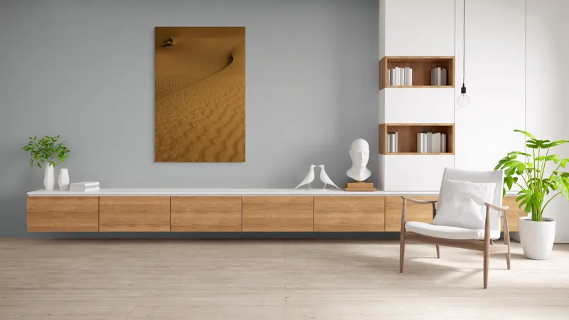 Tablou Canvas, "Ondele de nisip în deșertul vast", Deșert, Nisip, Dune, Valuri, Solitudine, Ariditate, Natură, Linie, Peisaj, Serenitate, 100 x 150 cm – poza 8