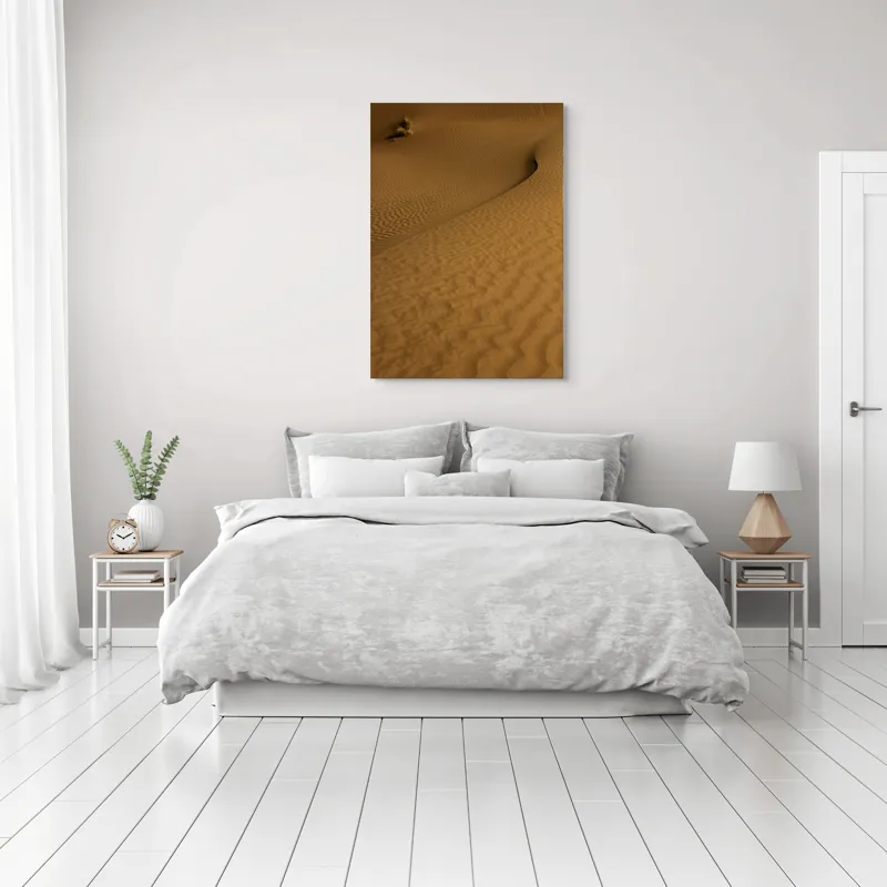 Tablou Canvas, "Ondele de nisip în deșertul vast", Deșert, Nisip, Dune, Valuri, Solitudine, Ariditate, Natură, Linie, Peisaj, Serenitate, 70 x 100 cm – poza 3