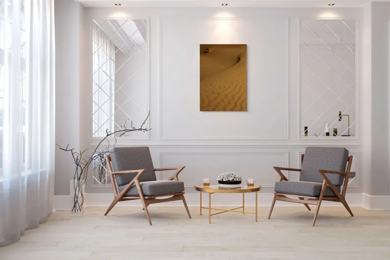 Tablou Canvas, "Ondele de nisip în deșertul vast", Deșert, Nisip, Dune, Valuri, Solitudine, Ariditate, Natură, Linie, Peisaj, Serenitate, 70 x 100 cm – poza 8