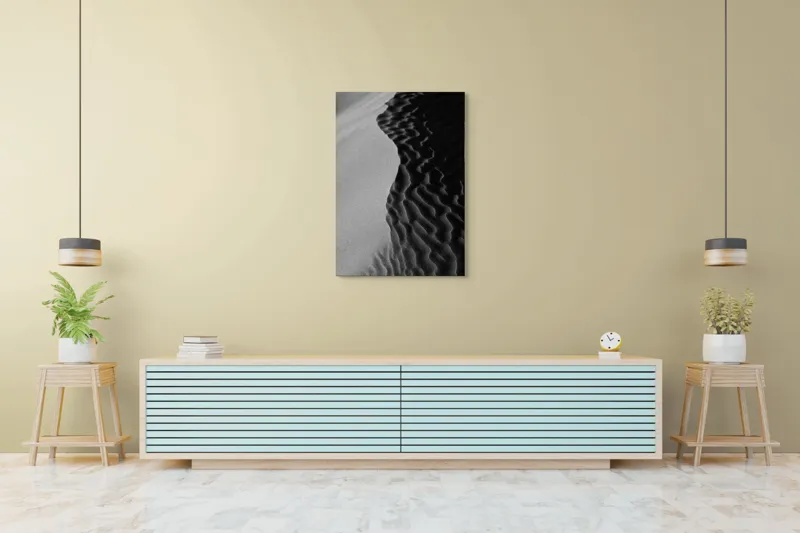 Tablou Canvas, "Lumini și umbre pe dunele desertului", Ondulare, Textură, Contrast, Dune, Umbră, Nisip, Lumină, Forme, Naturalețe, Sinuozitate, 70 x 100 cm – poza 5