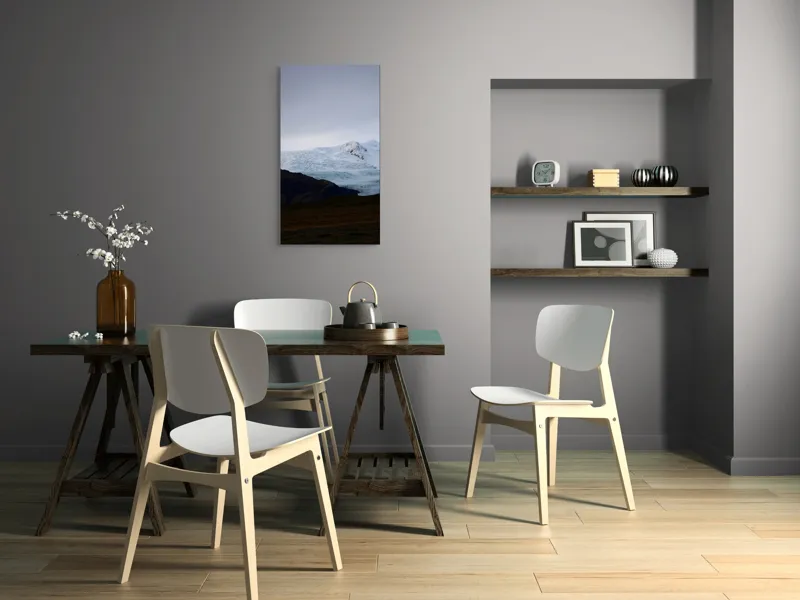 Tablou Canvas, "Misterul ghețarului sub cer înnorat", Nor, Munte, Zăpadă, Gheață, Cer, Peisaj, Întunecat, 50 x 90 cm – poza 4