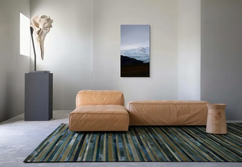 Tablou Canvas, "Misterul ghețarului sub cer înnorat", Nor, Munte, Zăpadă, Gheață, Cer, Peisaj, Întunecat, 50 x 90 cm – poza 5