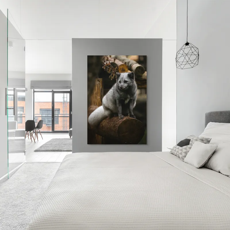 Tablou Canvas, "Vulpea argintie în adăpostul pădurii", 100 x 150 cm – poza 5