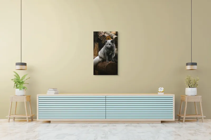 Tablou Canvas, "Vulpea argintie în adăpostul pădurii", 50 x 90 cm – poza 6
