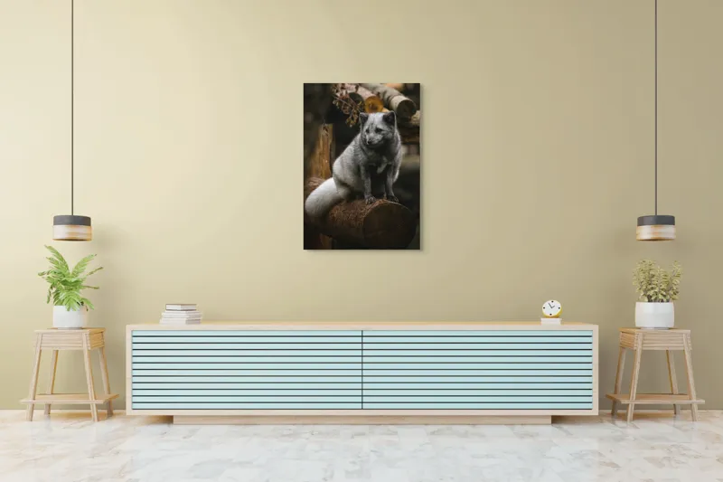 Tablou Canvas, "Vulpea argintie în adăpostul pădurii", 70 x 100 cm – poza 5