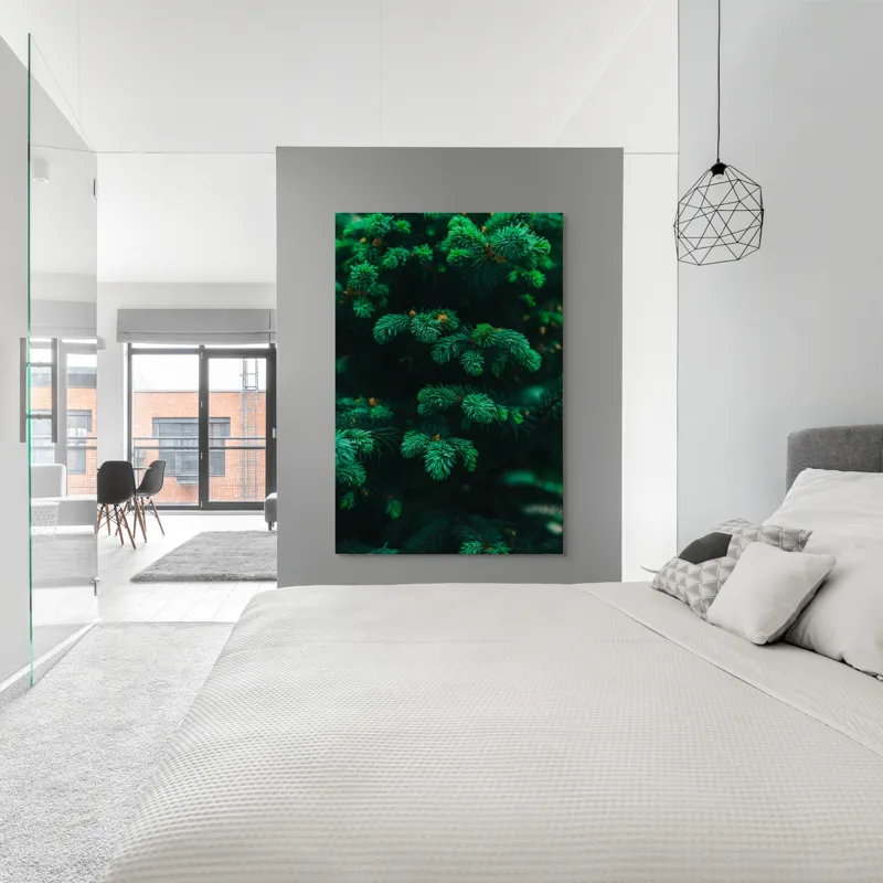 Tablou Canvas, "Splendoarea verde a copacilor de brad", Verde, Frunze, Conifere, Vegetație, Natural, Textură, Densitate, Prospețime, Pădure, Calm, 100 x 150 cm – poza 5