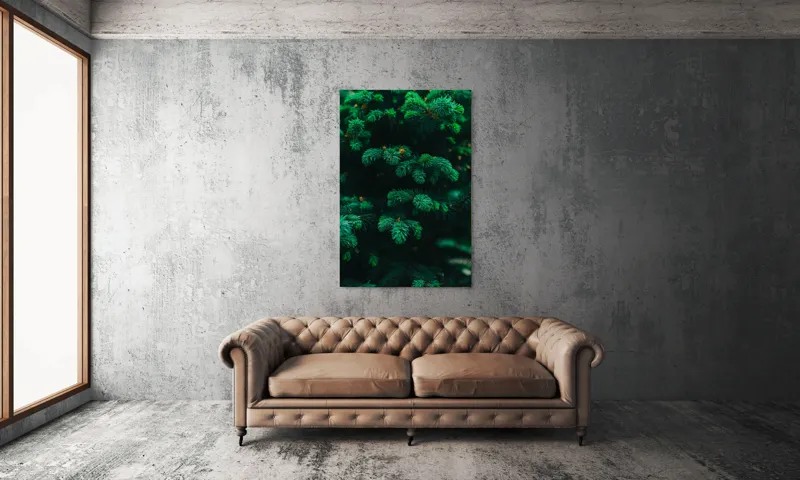 Tablou Canvas, "Splendoarea verde a copacilor de brad", Verde, Frunze, Conifere, Vegetație, Natural, Textură, Densitate, Prospețime, Pădure, Calm, 100 x 150 cm – poza 6