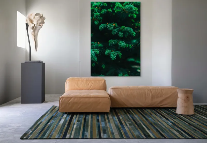 Tablou Canvas, "Splendoarea verde a copacilor de brad", Verde, Frunze, Conifere, Vegetație, Natural, Textură, Densitate, Prospețime, Pădure, Calm, 100 x 150 cm – poza 7
