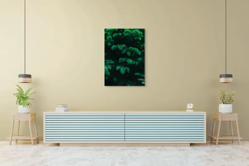 Tablou Canvas, "Splendoarea verde a copacilor de brad", Verde, Frunze, Conifere, Vegetație, Natural, Textură, Densitate, Prospețime, Pădure, Calm, 70 x 100 cm – poza 5
