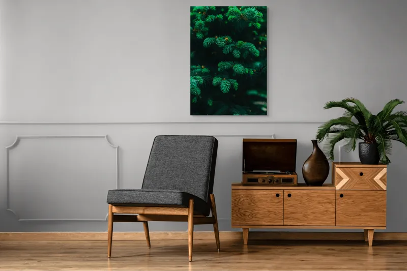Tablou Canvas, "Splendoarea verde a copacilor de brad", Verde, Frunze, Conifere, Vegetație, Natural, Textură, Densitate, Prospețime, Pădure, Calm, 70 x 100 cm – poza 6