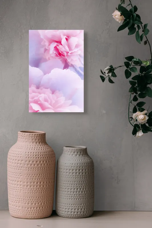 Tablou Canvas, "Rochii din petale diafane roz", Delicat, Pastel, Petalele, Roz, Flori, Romantice, Seninătate, Fragilitate, Naturalețe, Blândețe, 26 x 39 cm – poza 6