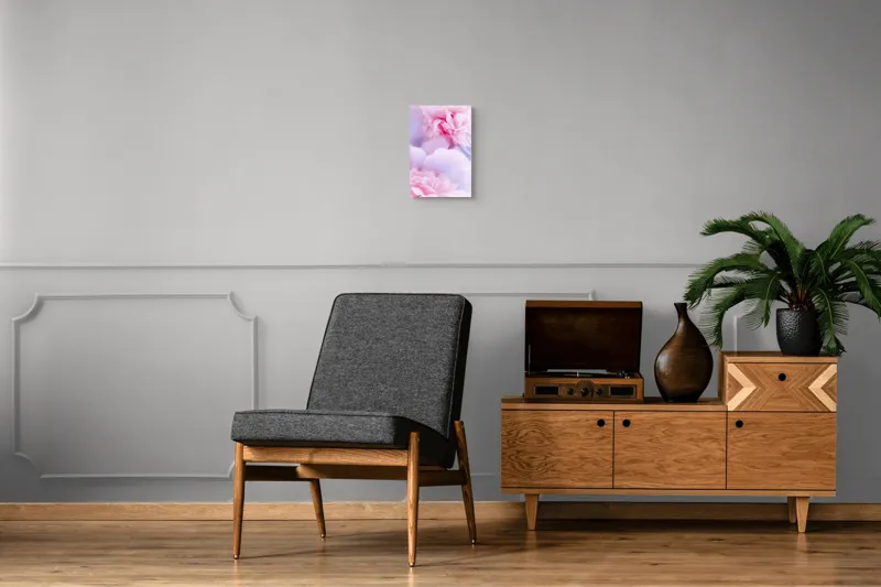 Tablou Canvas, "Rochii din petale diafane roz", Delicat, Pastel, Petalele, Roz, Flori, Romantice, Seninătate, Fragilitate, Naturalețe, Blândețe, 26 x 39 cm – poza 8