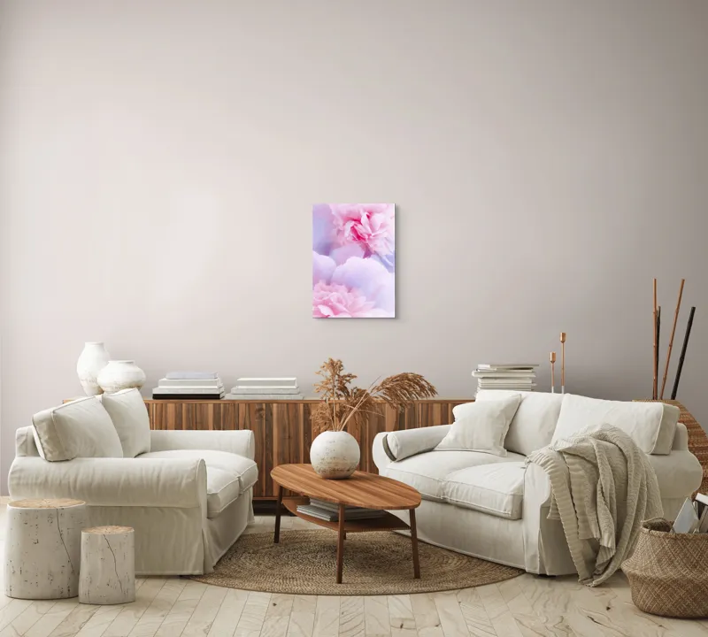Tablou Canvas, "Rochii din petale diafane roz", Delicat, Pastel, Petalele, Roz, Flori, Romantice, Seninătate, Fragilitate, Naturalețe, Blândețe, 39 x 54 cm – poza 5