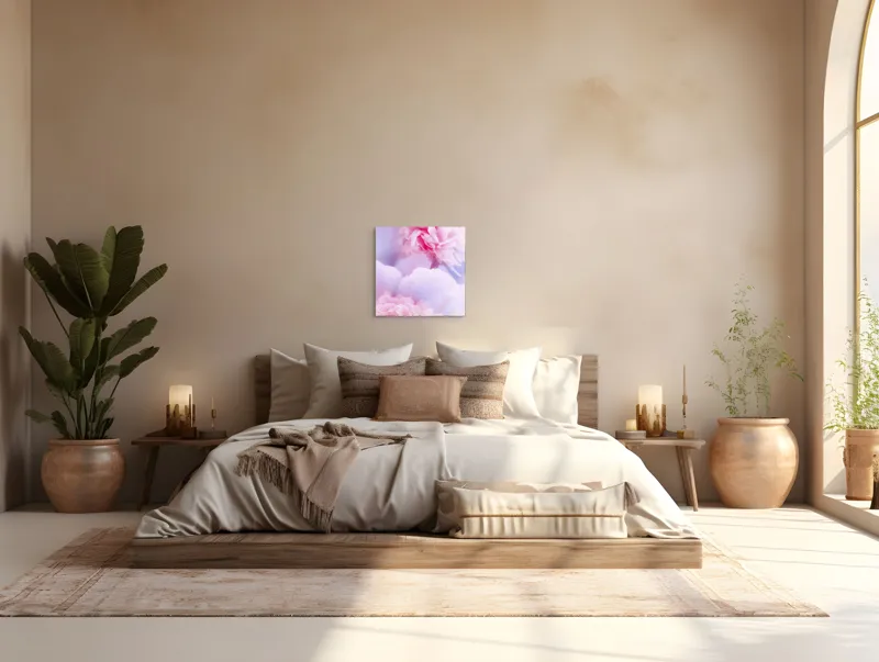 Tablou Canvas, "Rochii din petale diafane roz", Delicat, Pastel, Petalele, Roz, Flori, Romantice, Seninătate, Fragilitate, Naturalețe, Blândețe, 50 x 50 cm – poza 5