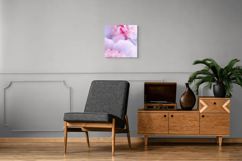 Tablou Canvas, "Rochii din petale diafane roz", Delicat, Pastel, Petalele, Roz, Flori, Romantice, Seninătate, Fragilitate, Naturalețe, Blândețe, 50 x 50 cm – poza 6