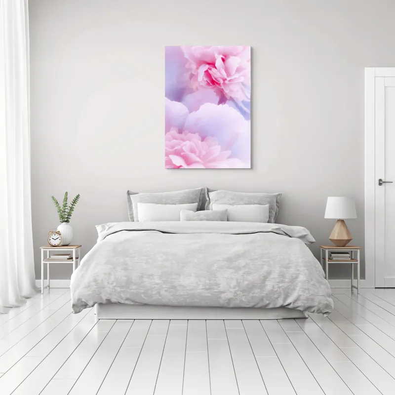 Tablou Canvas, "Rochii din petale diafane roz", Delicat, Pastel, Petalele, Roz, Flori, Romantice, Seninătate, Fragilitate, Naturalețe, Blândețe, 70 x 100 cm – poza 3