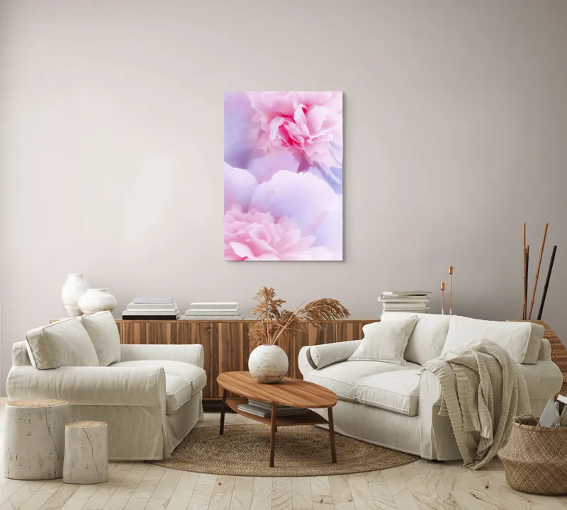 Tablou Canvas, "Rochii din petale diafane roz", Delicat, Pastel, Petalele, Roz, Flori, Romantice, Seninătate, Fragilitate, Naturalețe, Blândețe, 70 x 100 cm – poza 4