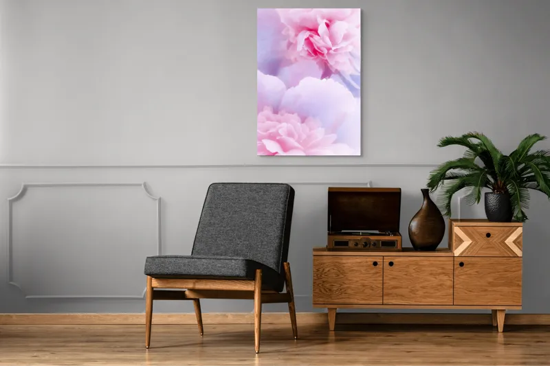 Tablou Canvas, "Rochii din petale diafane roz", Delicat, Pastel, Petalele, Roz, Flori, Romantice, Seninătate, Fragilitate, Naturalețe, Blândețe, 70 x 100 cm – poza 6