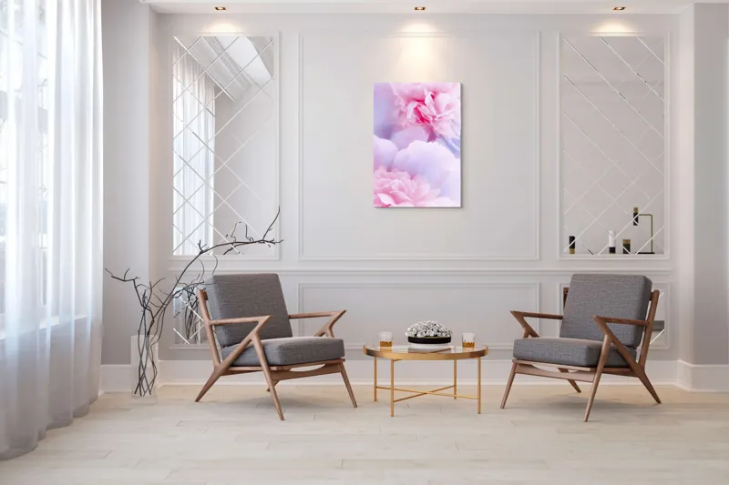 Tablou Canvas, "Rochii din petale diafane roz", Delicat, Pastel, Petalele, Roz, Flori, Romantice, Seninătate, Fragilitate, Naturalețe, Blândețe, 70 x 100 cm – poza 8