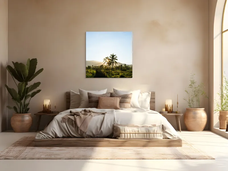 Tablou Canvas, "Răsărit în paradisul tropical", 100 x 100 cm – poza 4